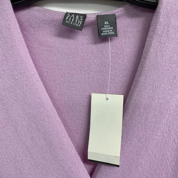 Saks Fifth Avenue Cashmere Sweater Lavender size X - Picture 3 of 4